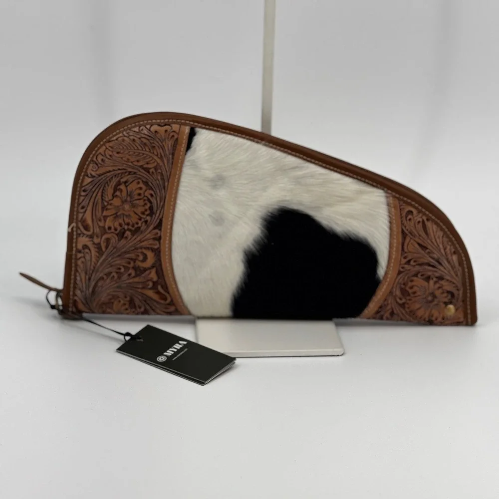 Myra Pistol Case Brown Cowhide Tooled Leather Sonoran Range S-10875 Western New‎